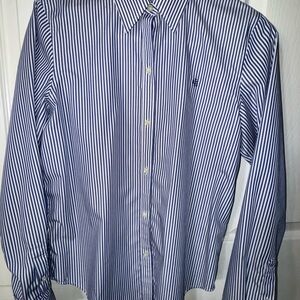 Polo by Ralph Lauren Blue and White Striped Button-Down Shirt